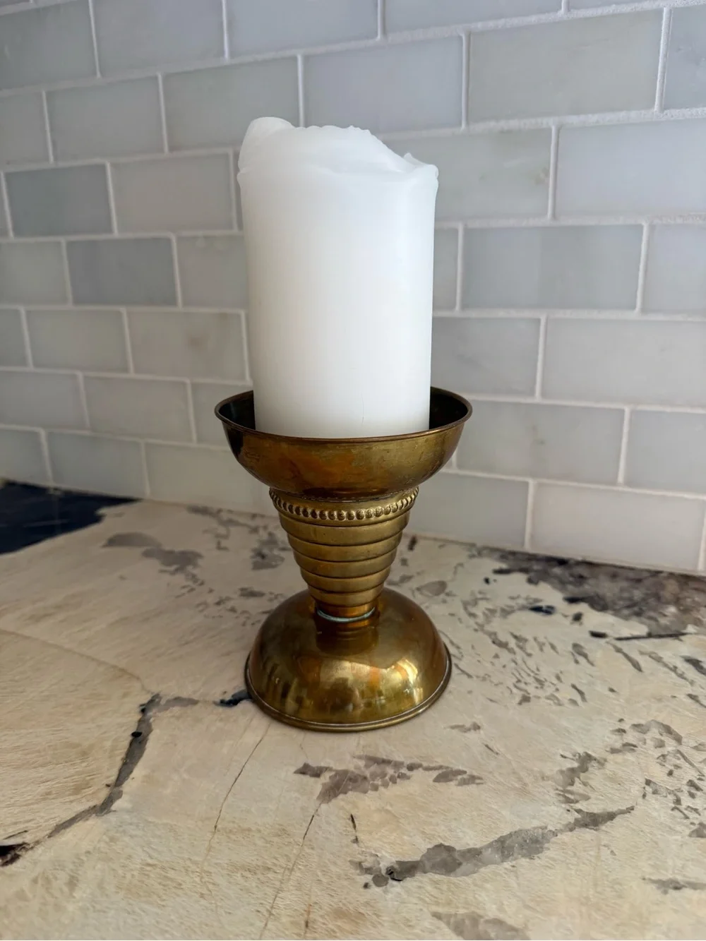 Deco Brass Candleholder